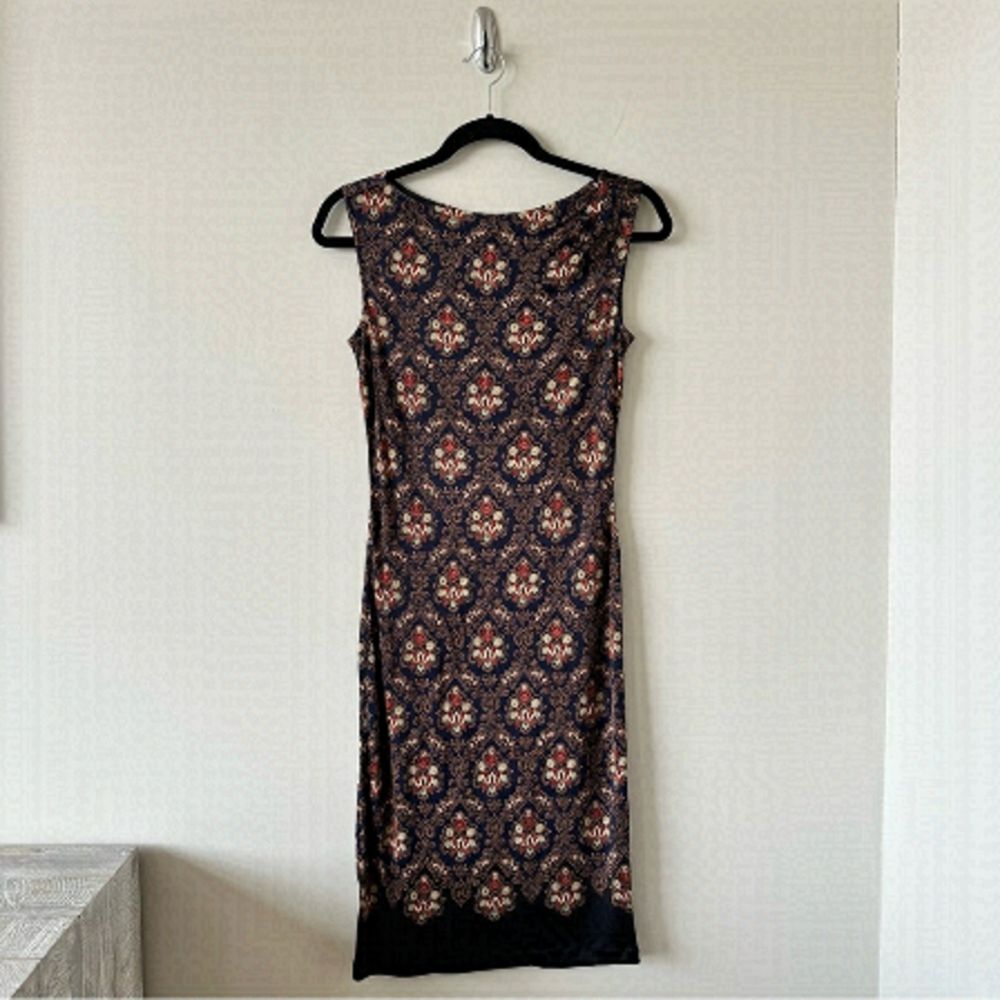 Troy Burch-100% Silk Stretch Printed Dress (Size:XS)